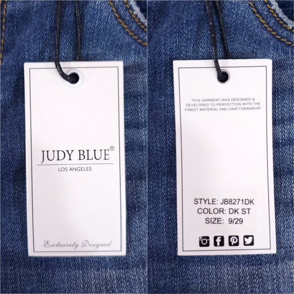 NWT Judy Blue Womens Size 9/29 Relaxed Fit Distressed Denim Jeans JB8271DK - Picture 11 of 16